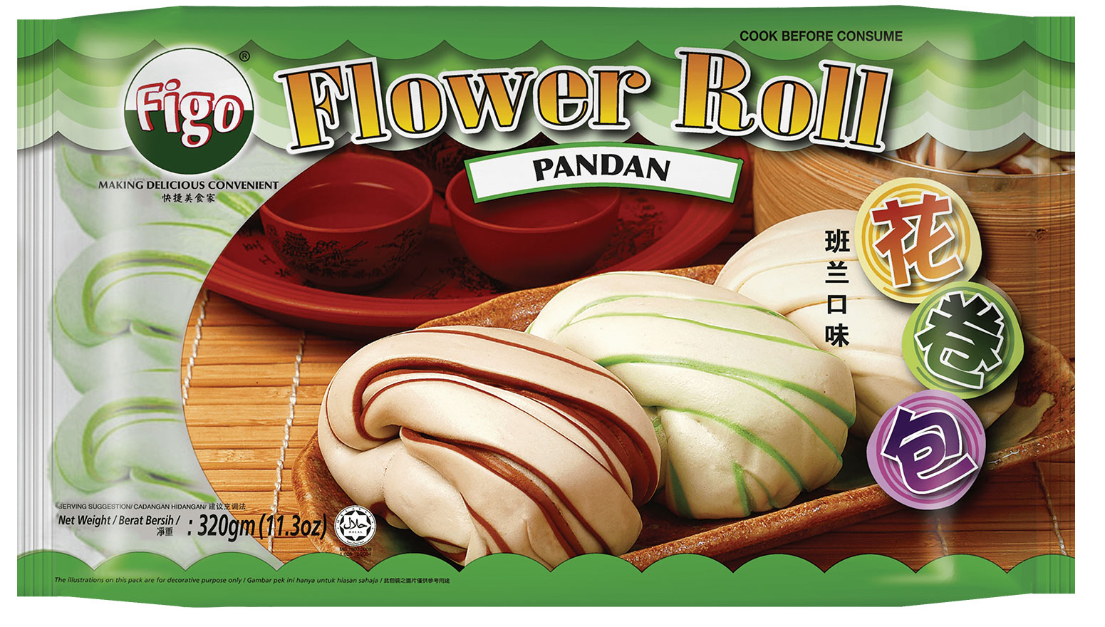 Figo Flower Rolls - Pandan